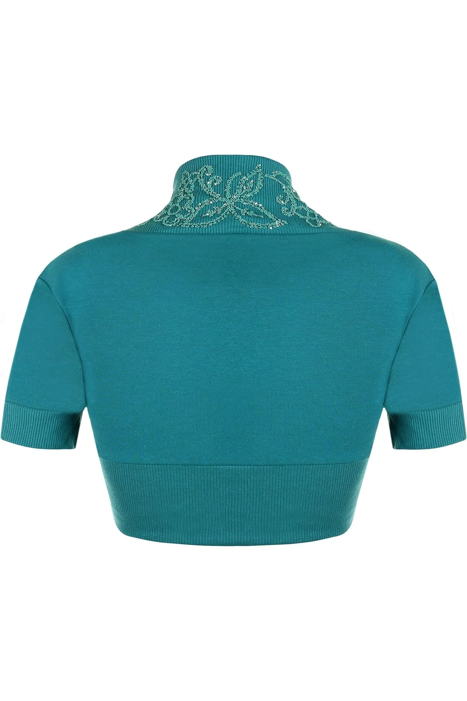 Short Sleeve Beaded Shrug