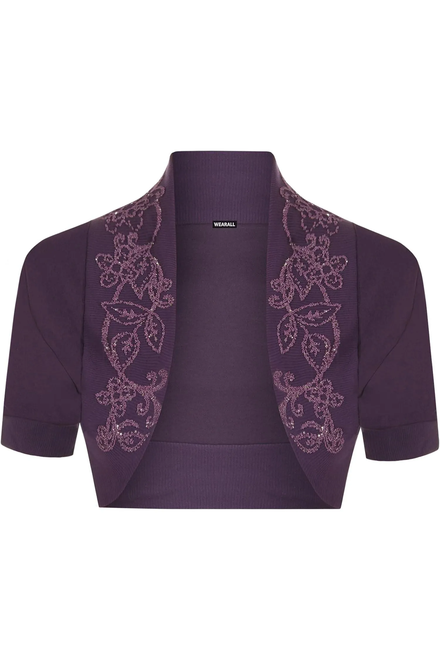 Short Sleeve Beaded Shrug