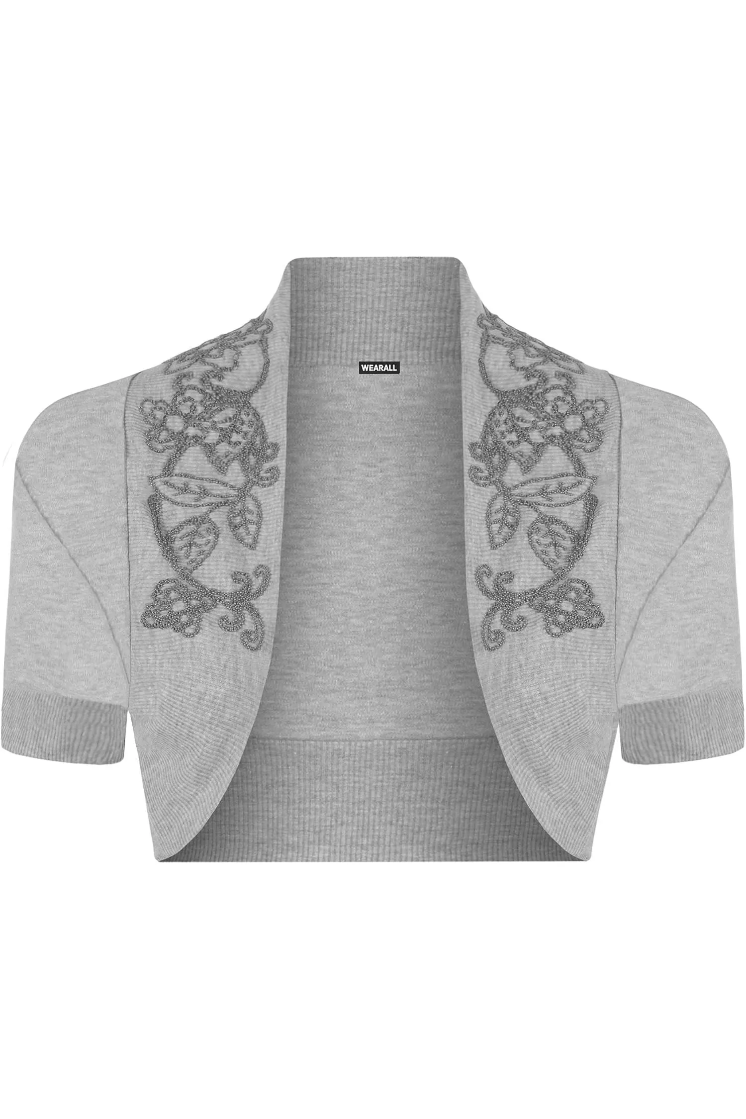 Short Sleeve Beaded Shrug