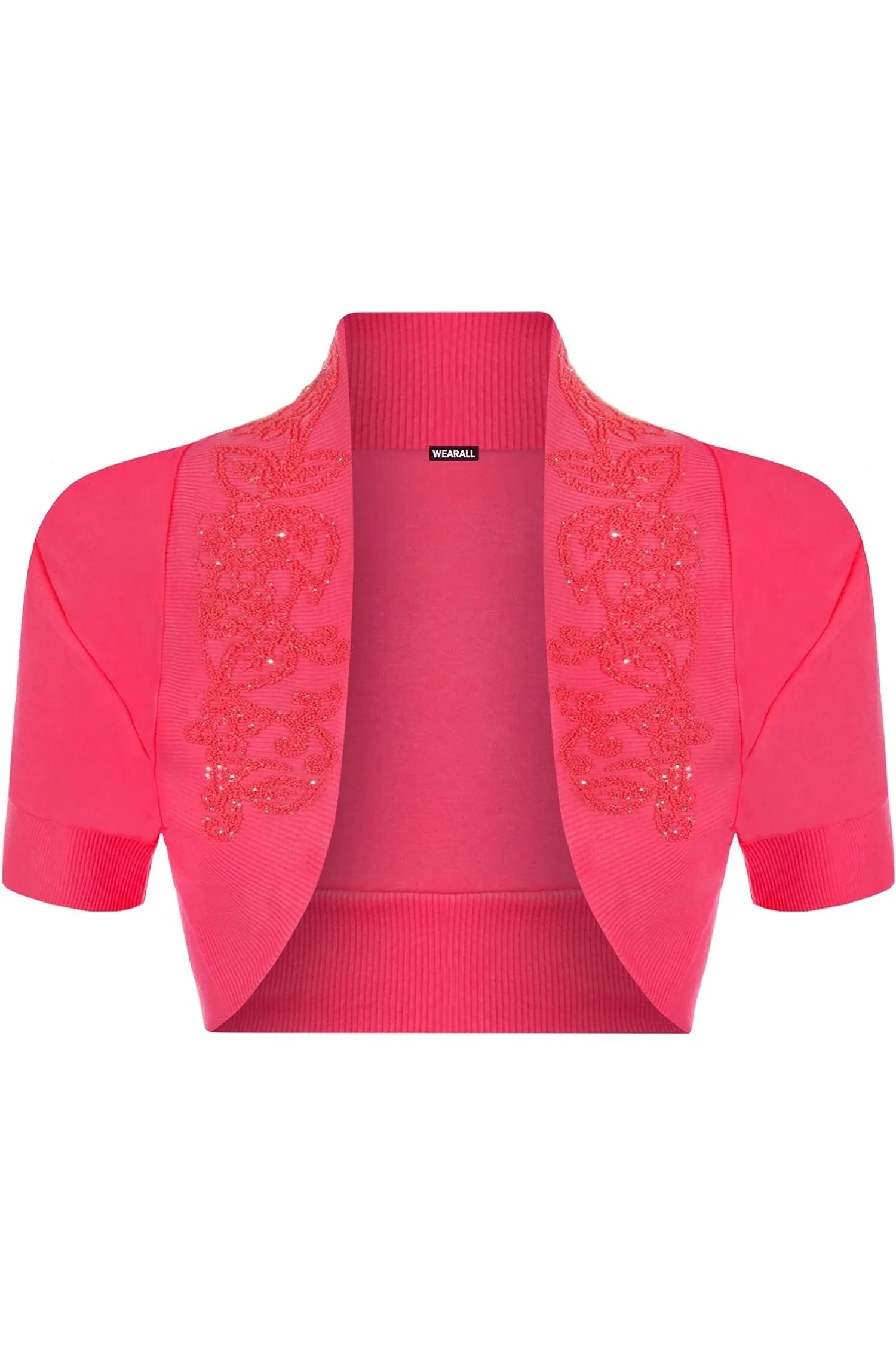 Short Sleeve Beaded Shrug