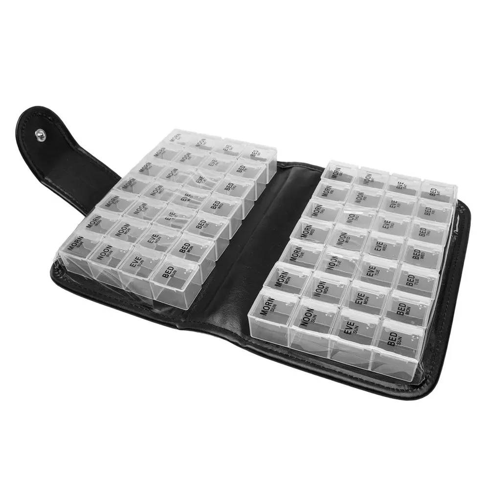 Simply Genius Daily Pill Box Organizer Travel Case, 7 or 14 Day Am Pm
