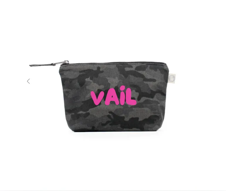 SKI  - Stowe or your Favorite Ski Location Makeup Bag