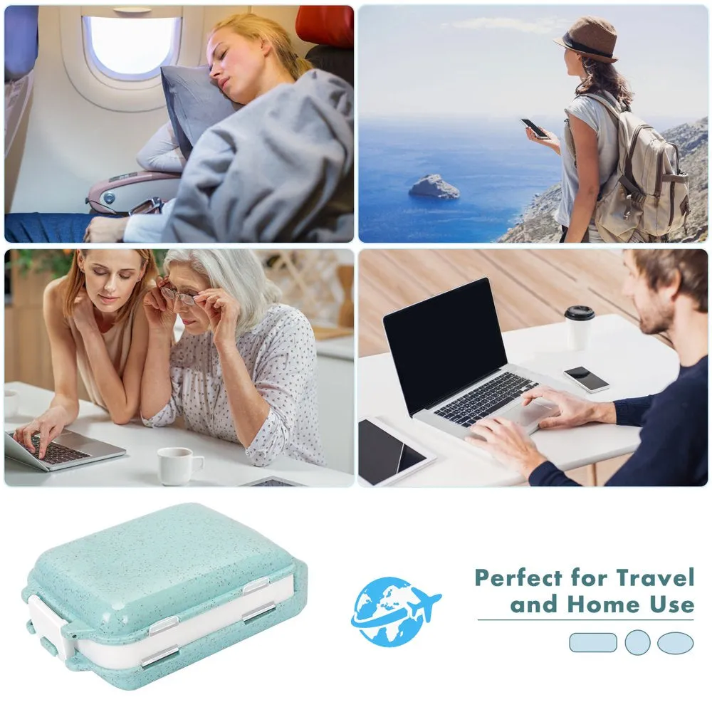 Skycase Pill Organizer, [2 Pack] Pill Cases, [Folding Design] Weekly Pill Case Organizer 7 Day, 8 Compartments Portable Travel Pill Box for Pocket Purse Medicine Vitamin Holder Container,Blue