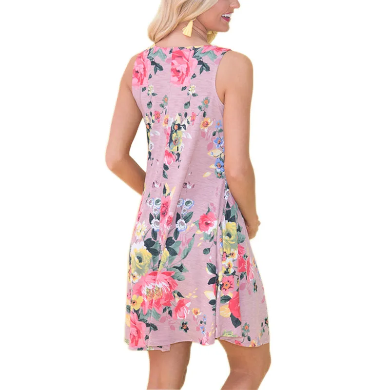 Sleeveless Pockets Mini  Dress Multiple Designs