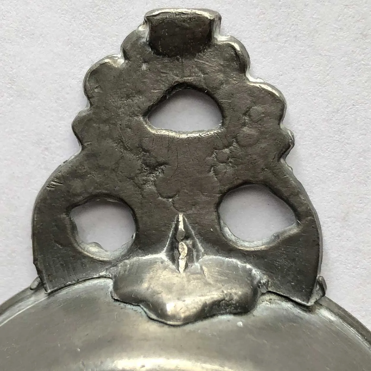 Small American Isaac C. Lewis Beaded Pewter Toy or Wine Taster Porringer
