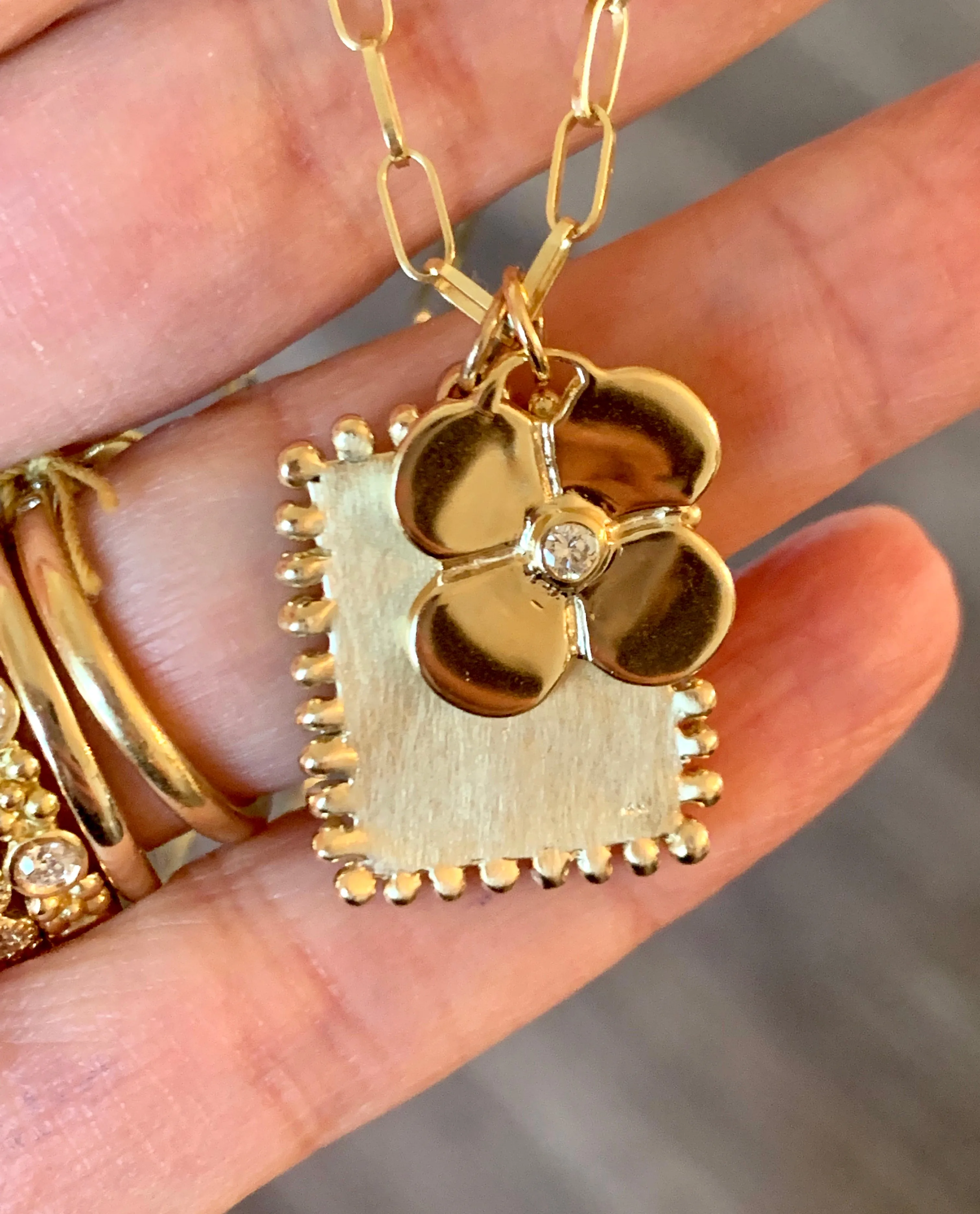 Small Beaded Dog Tag (Engravable)