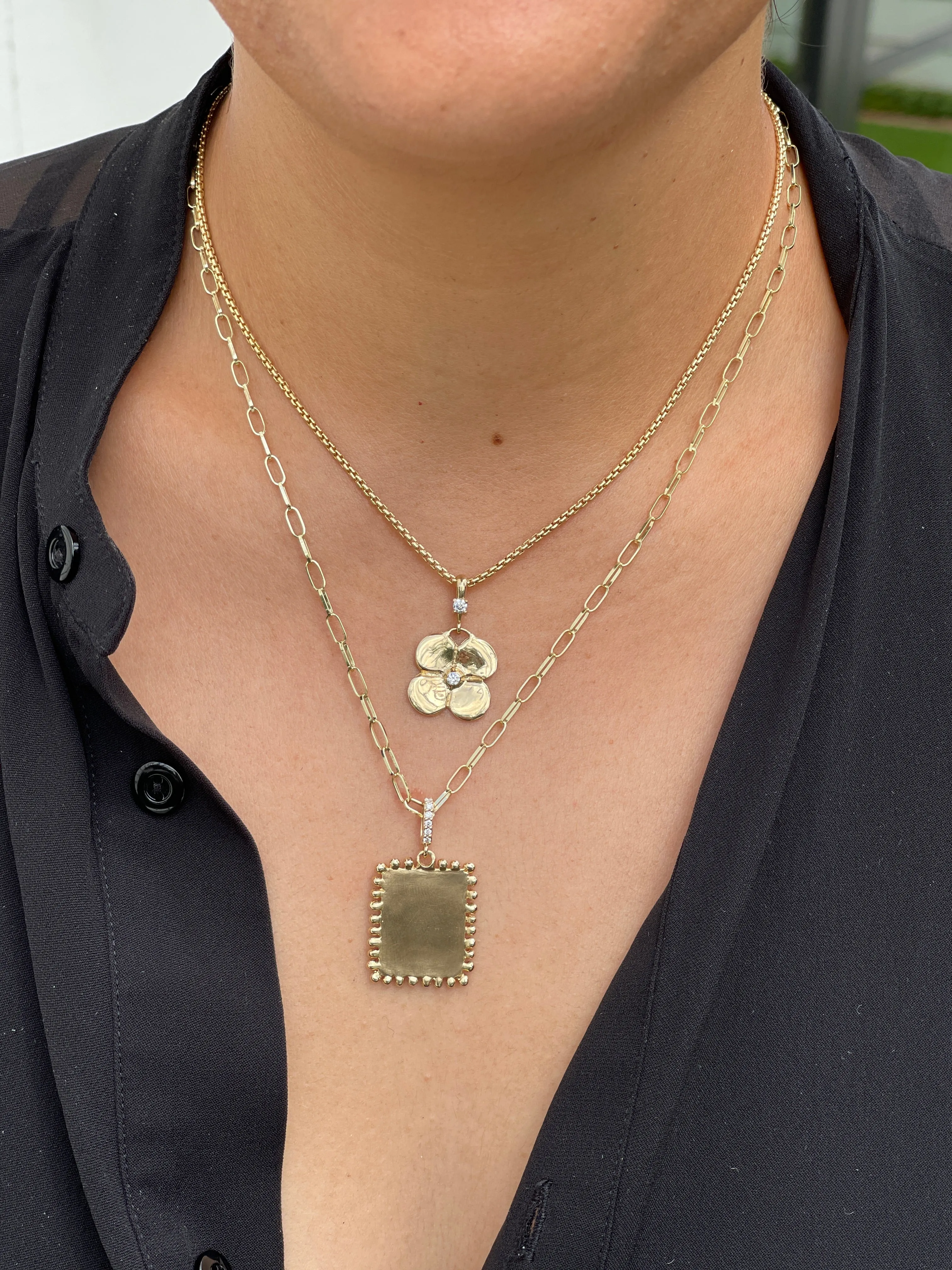 Small Beaded Dog Tag (Engravable)
