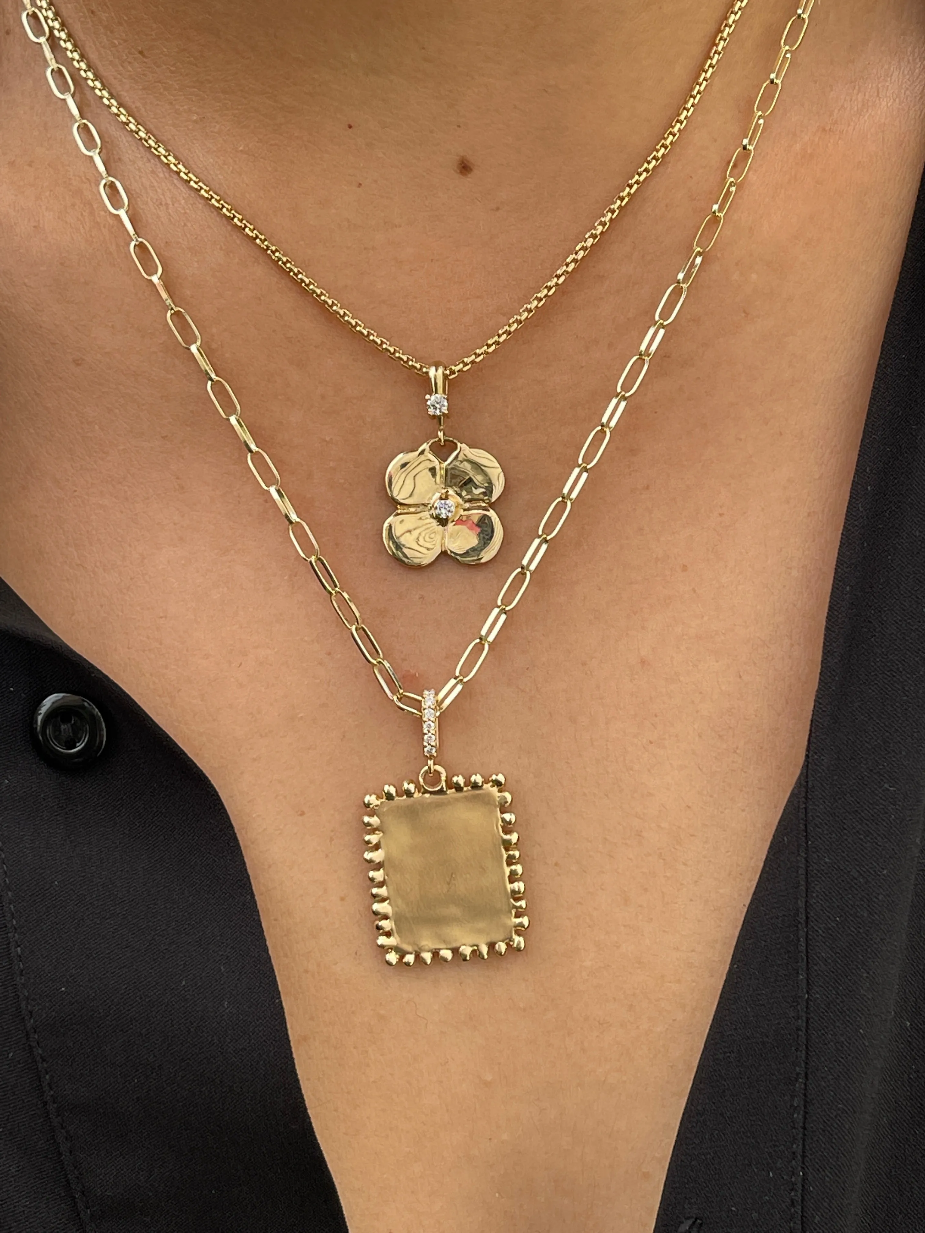 Small Beaded Dog Tag (Engravable)
