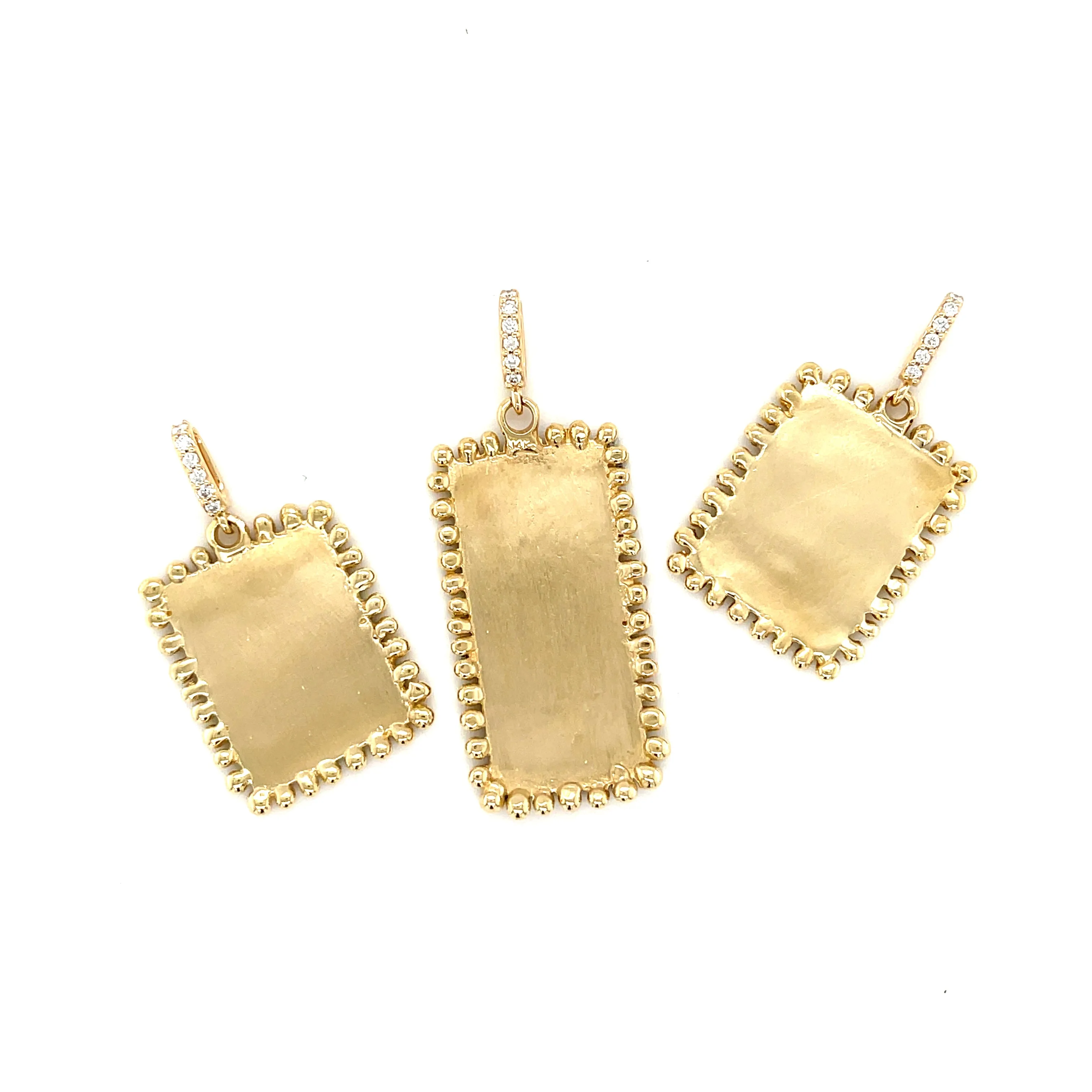 Small Beaded Dog Tag (Engravable)