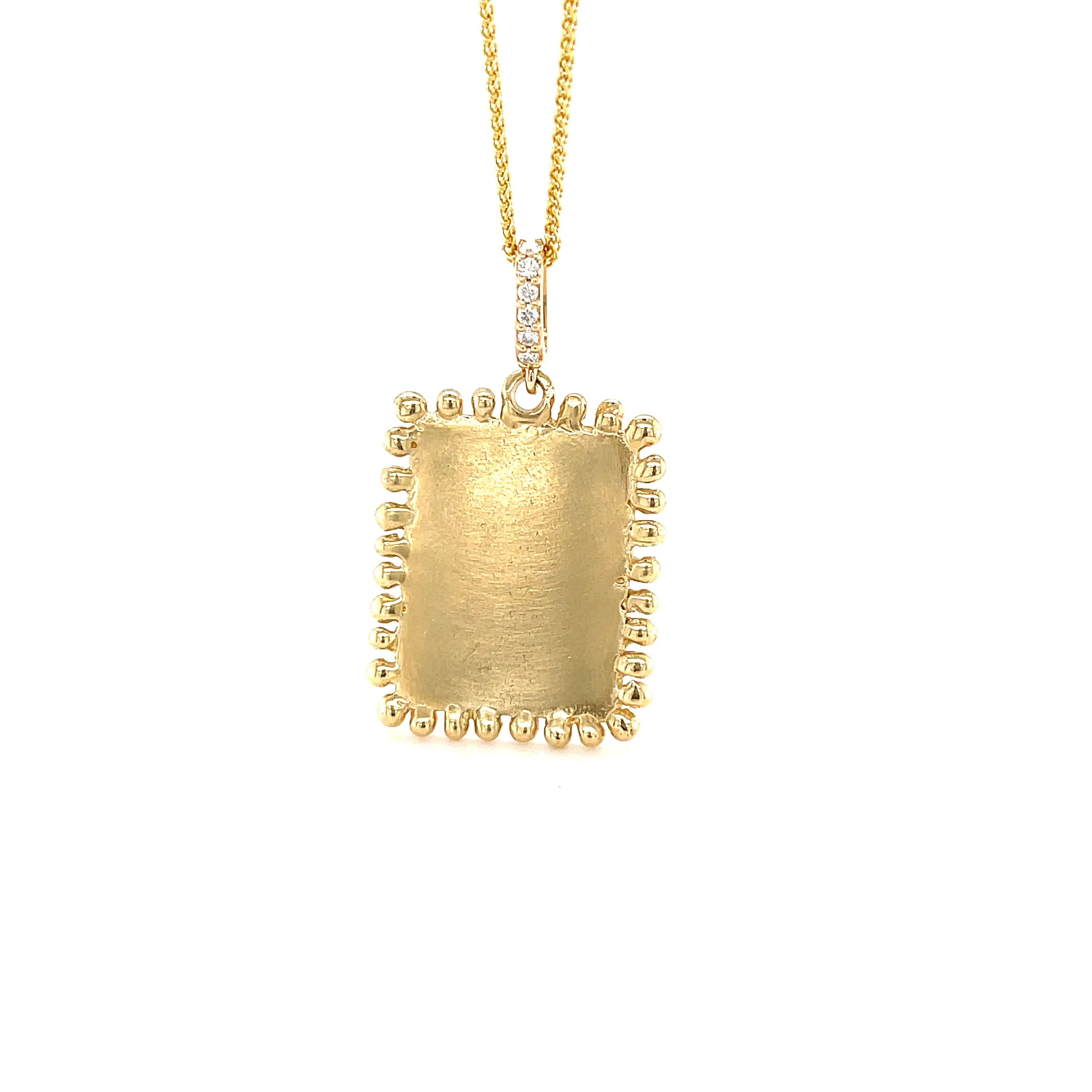 Small Beaded Dog Tag (Engravable)