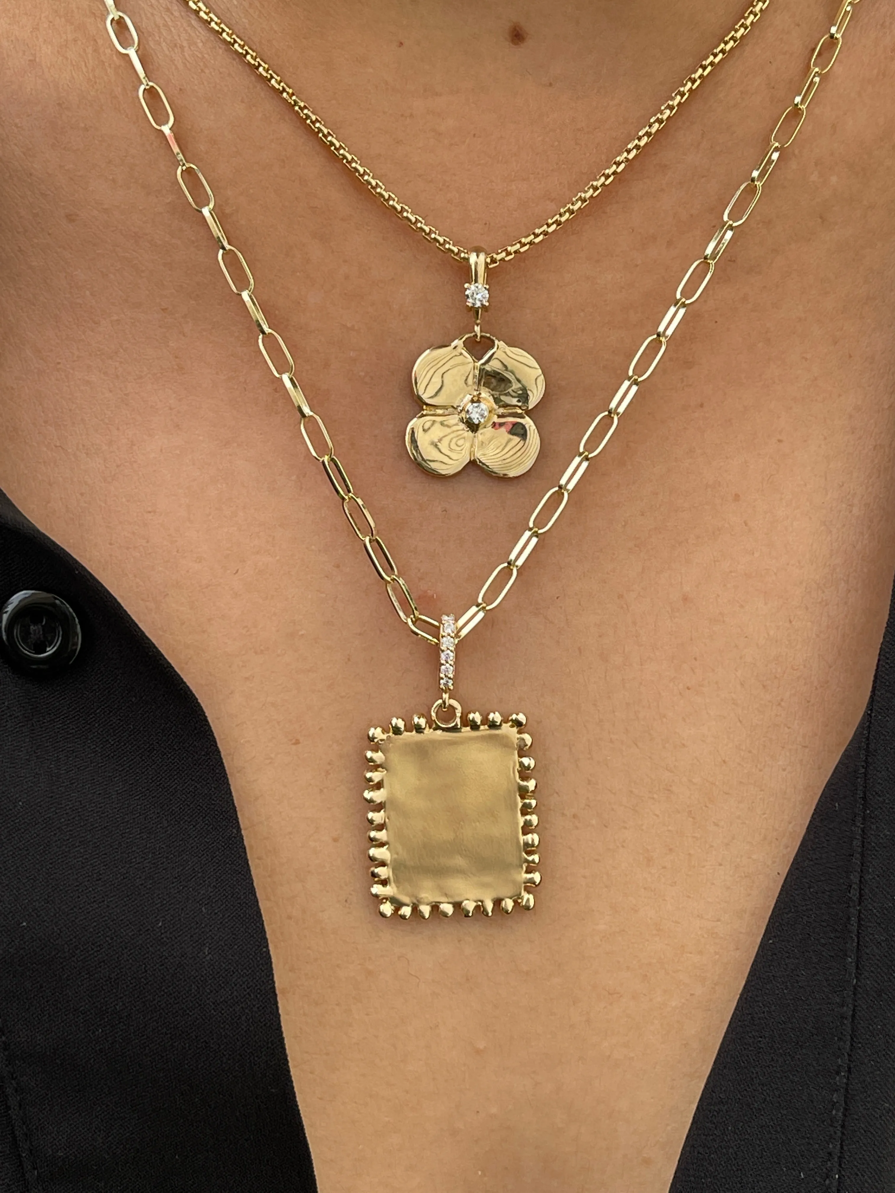 Small Beaded Dog Tag (Engravable)