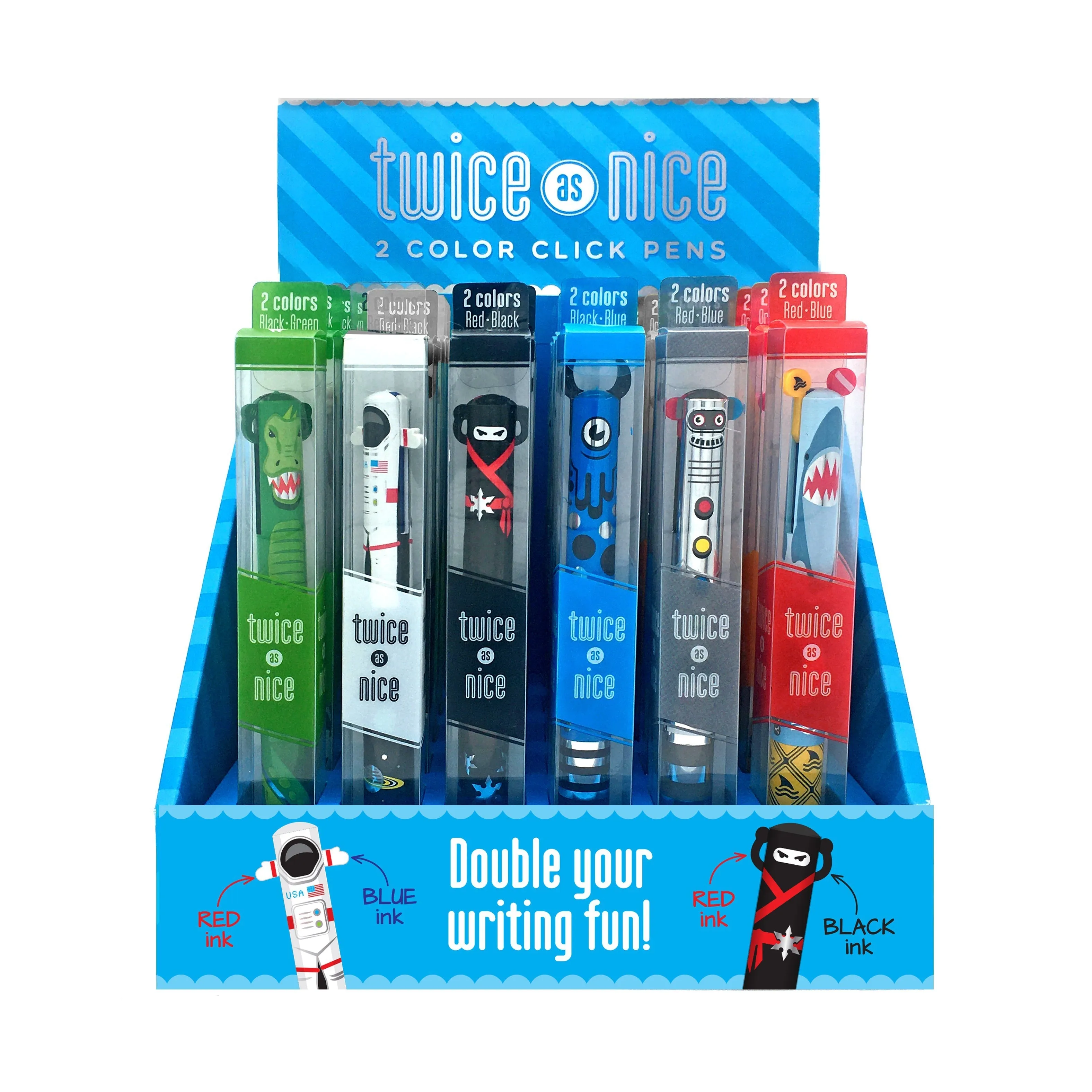 SNIFTY Twice as Nice 2 Color Click Pens - Metallic