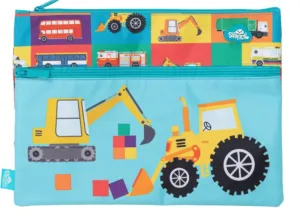 Spencil Pencil Case A4 Twin Zip Transport Town
