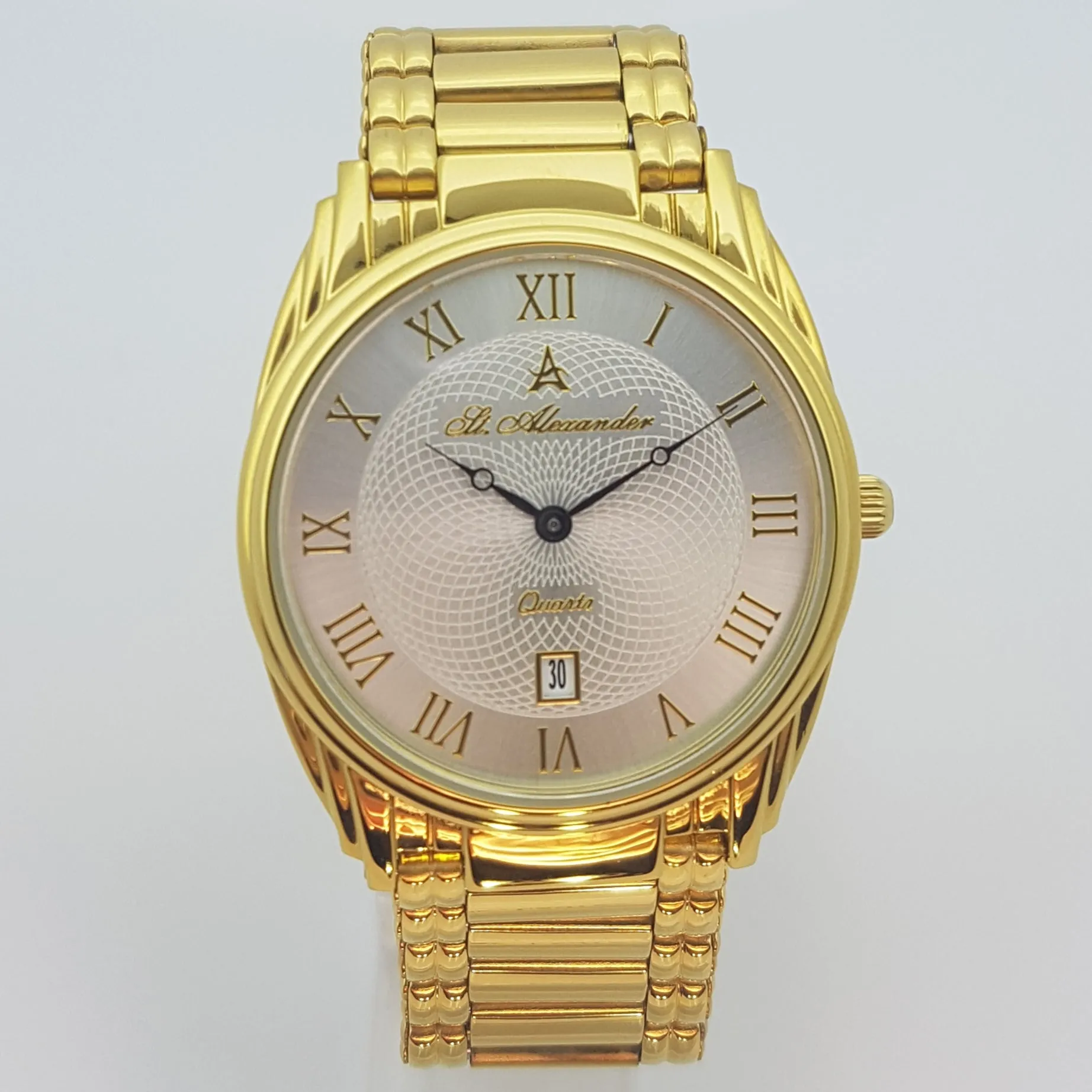 St Alexander GS512 Gents Gold Bezel Quartz Analogue Dress Watch