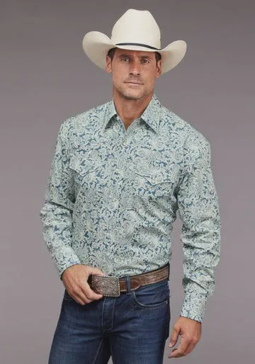 Stetson Blue LS Paisley