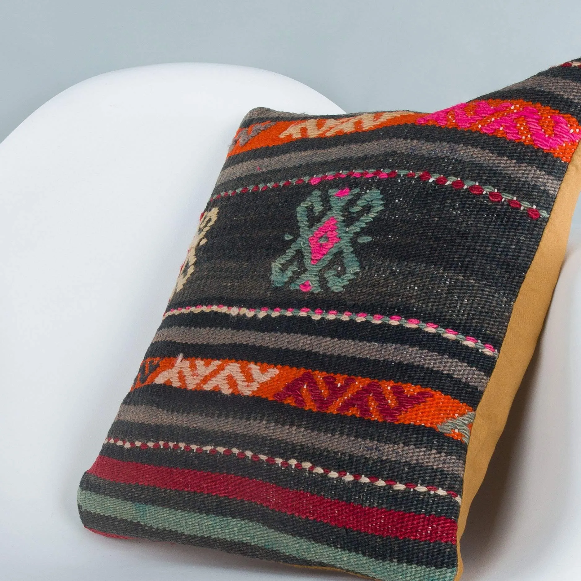 Striped Multiple Color Kilim Pillow Cover 16x16 6882