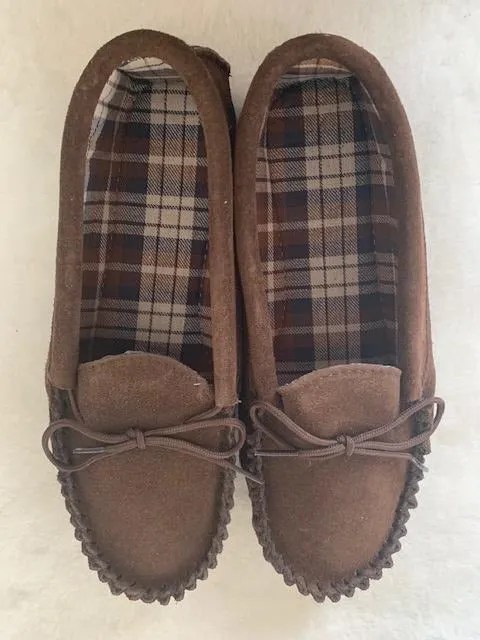Suede Tartan lined Moccasin with Hard Sole | Scott