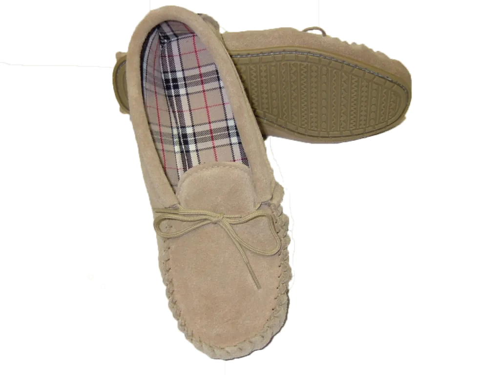 Suede Tartan lined Moccasin with Hard Sole | Scott