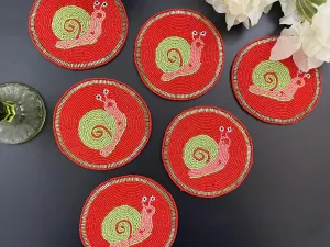 Super Lazy Snail Beaded Drink Coasters