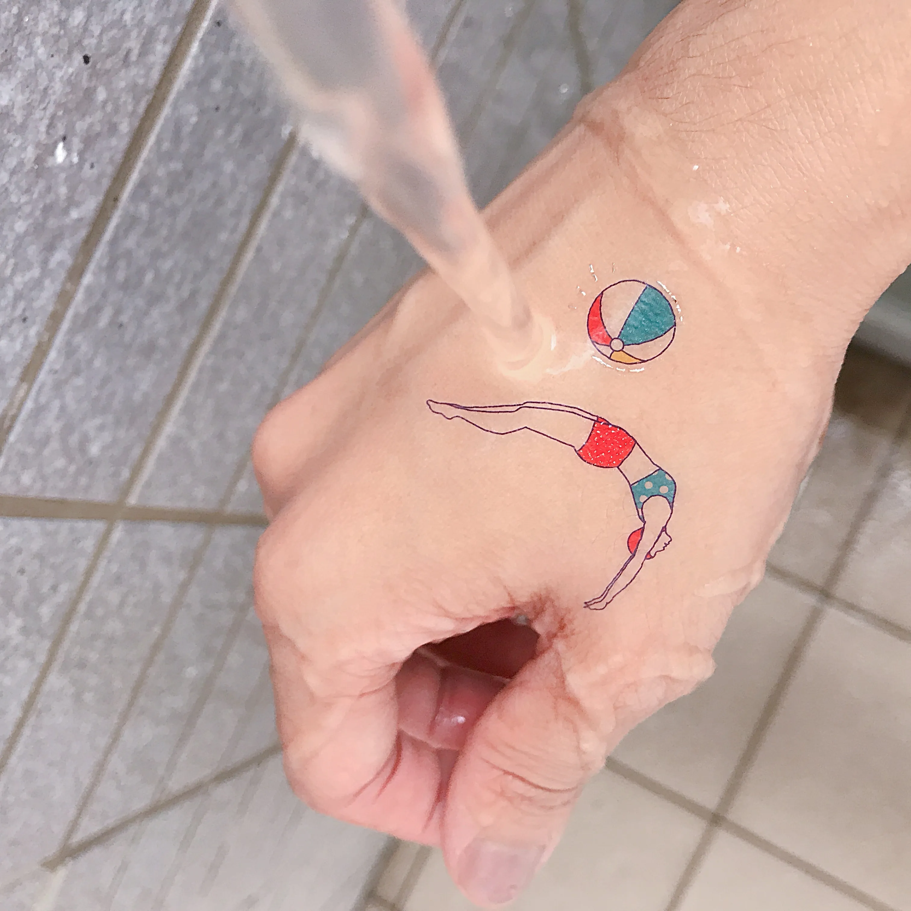 Swimmer Metallic Temporary Tattoo