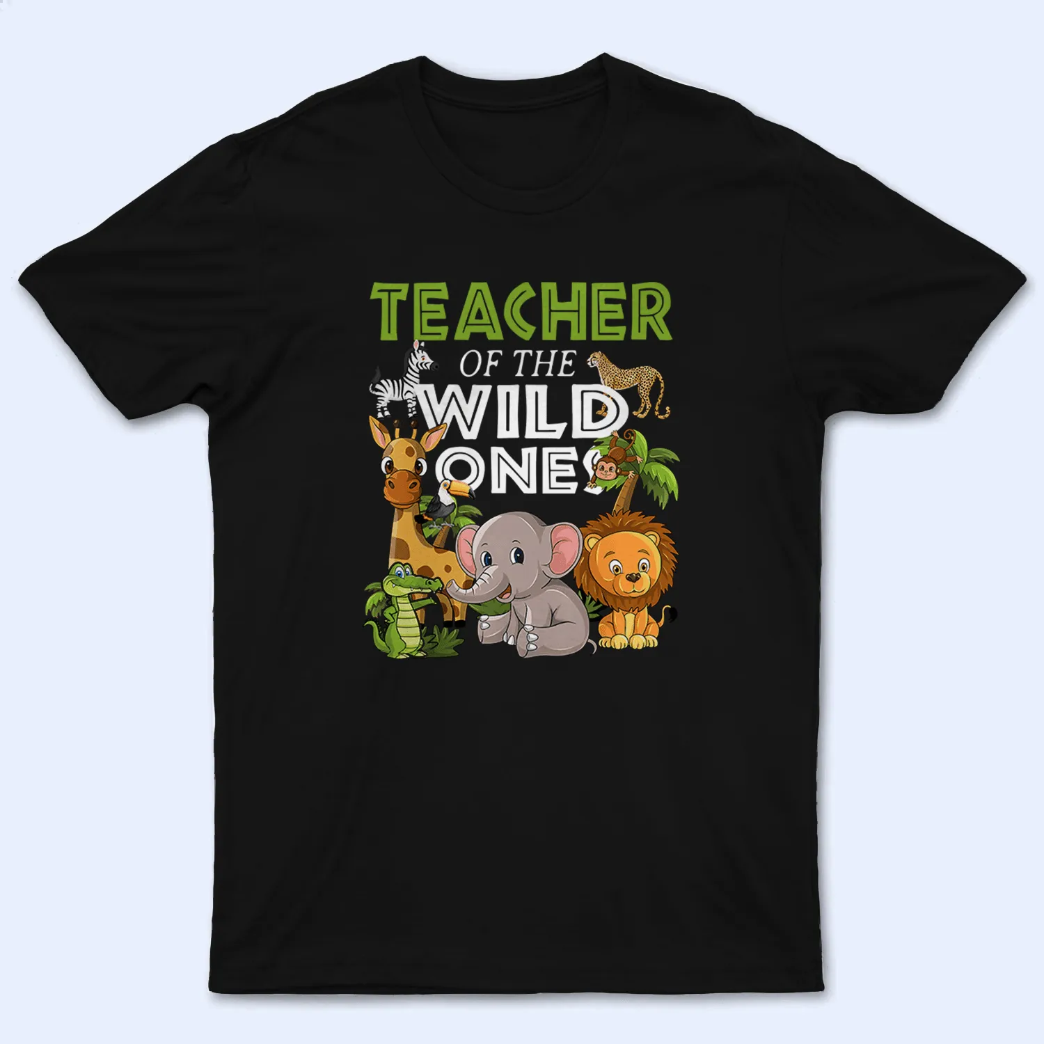 Teacher of Wild Ones - Personalized Custom T Shirt - Birthday, Loving, Funny Gift for Teacher, Kindergarten, Preschool, Pre K, Paraprofessional