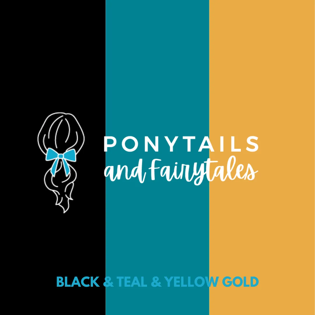 Teal & Black & Yellow Gold Hair Accessories