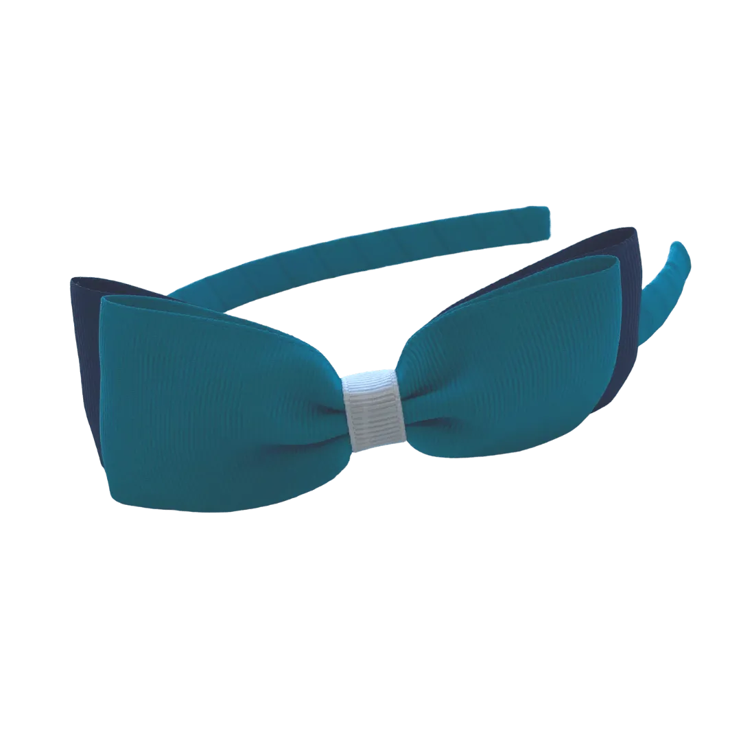 Teal & Navy & White Hair Accessories
