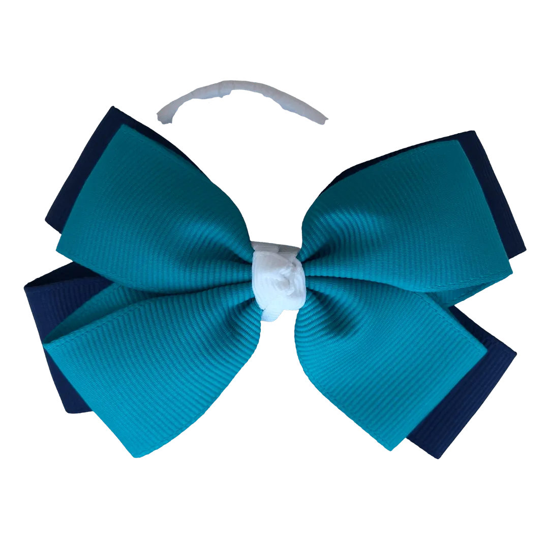 Teal & Navy & White Hair Accessories