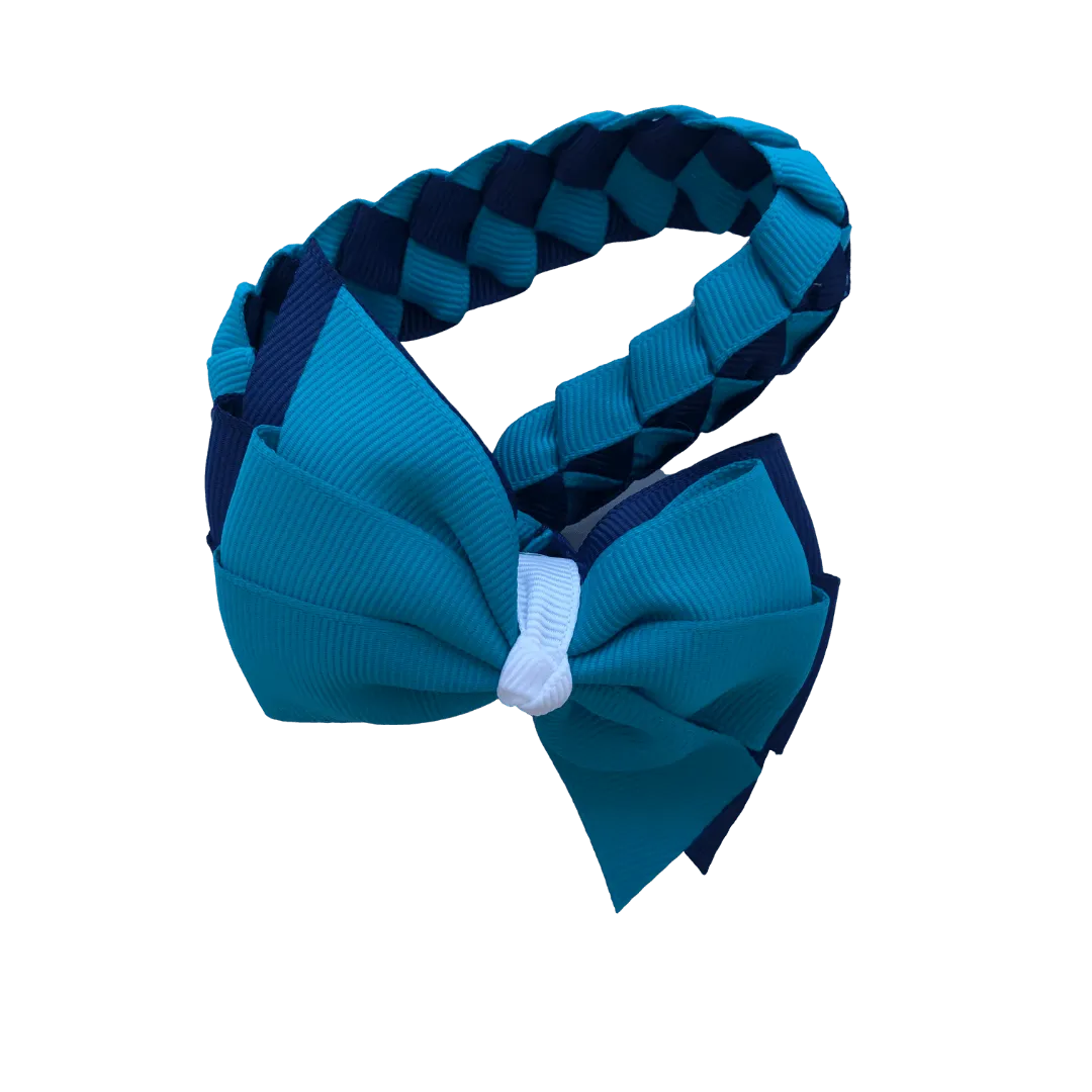 Teal & Navy & White Hair Accessories