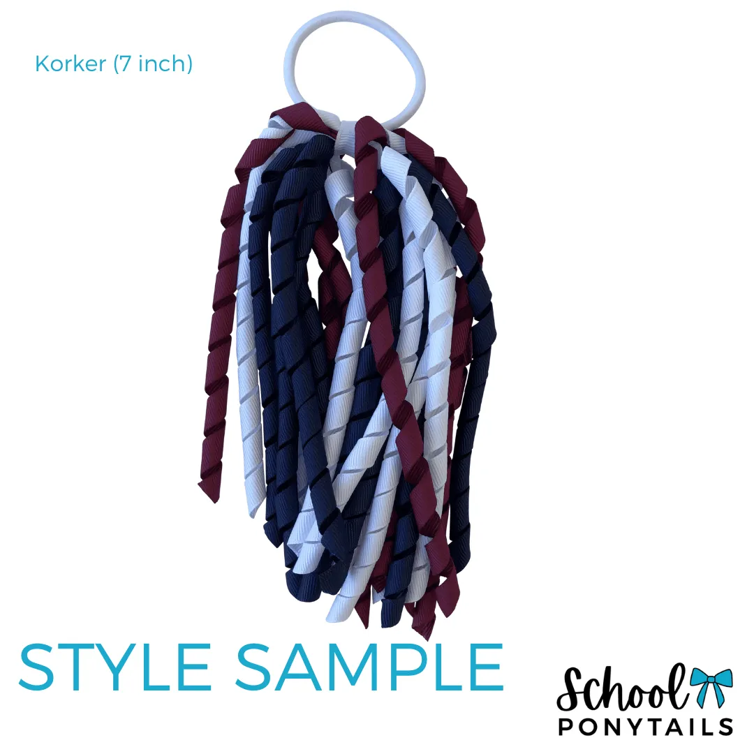 Teal & Navy & White Hair Accessories