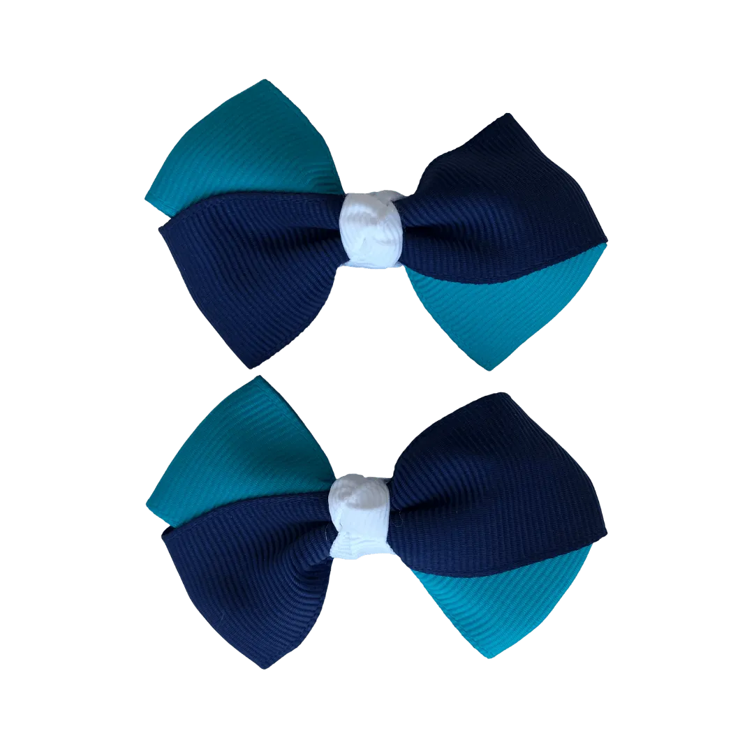 Teal & Navy & White Hair Accessories