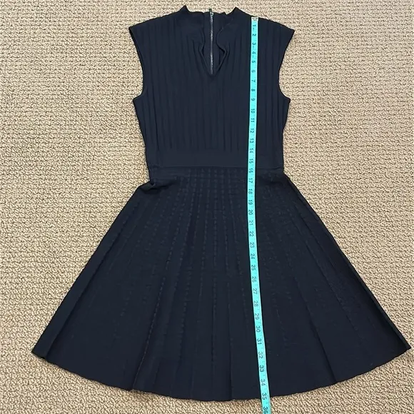Ted Baker London Sharnn Stitch Detail Dress size 6 Black Skater Stretch