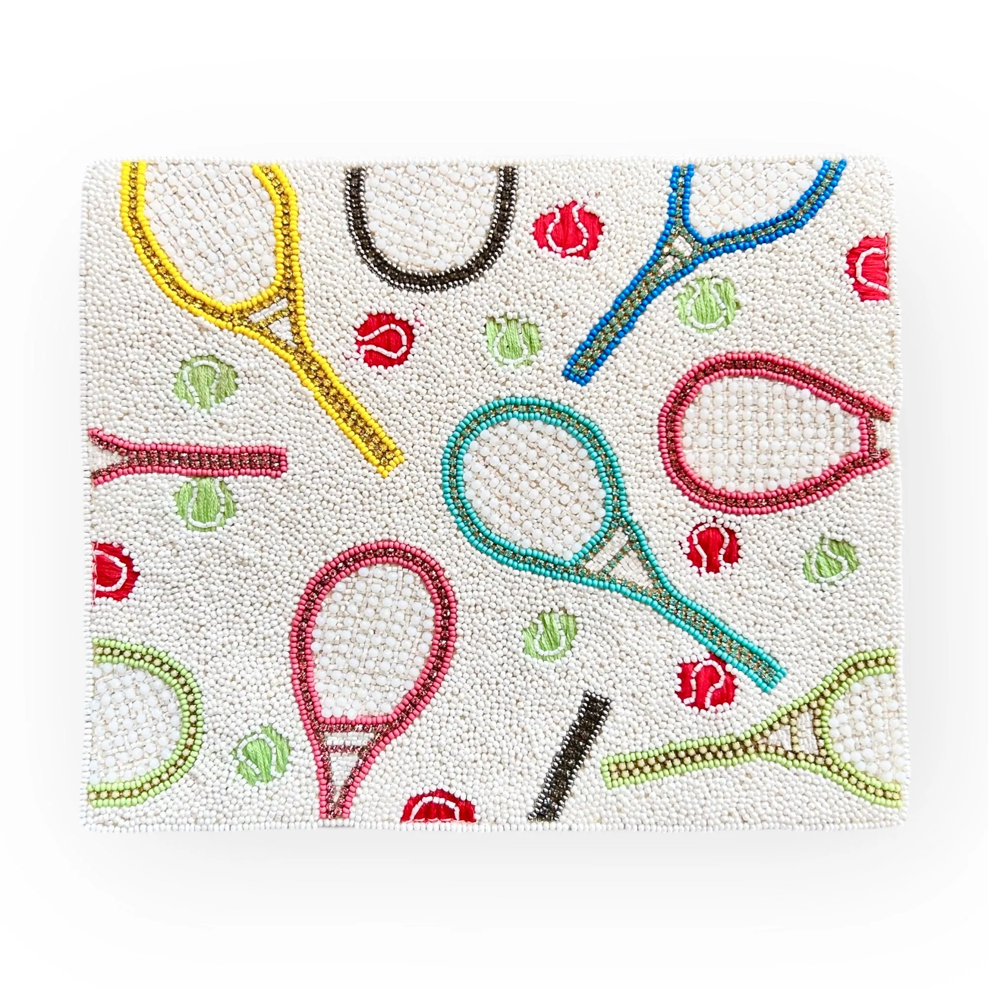 Tennis Racket Sparkly Beaded Bag
