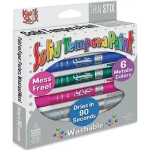 The Pencil Grip Kwik Stix Solid Tempera Paint Thin Stix Metallic  - Set of 6