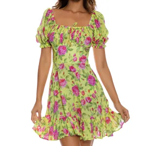 TI AMO - Ruched Square Neckline Dress