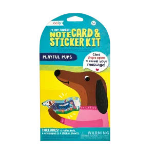 tiny tadas! note cards and sticker set - playful pups
