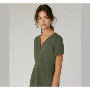 TOCCA WOOL DRESS WOMENS SIZE 8 GREEN MIDI LENGTH PREPPY SCHOOL GIRL ACADEMIA