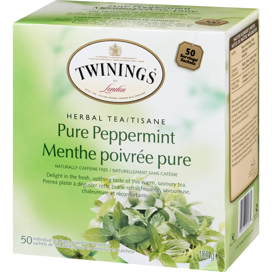Twinings - 50ct Pure Peppermint - 50 each - Canadian Distribution