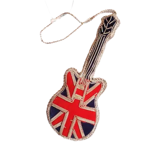 Union Jack Guitar Beaded Ornament