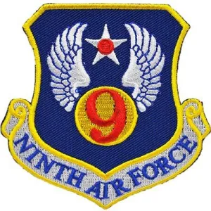 US Military USAF 9th Air Force Shield Patch