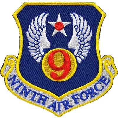 US Military USAF 9th Air Force Shield Patch