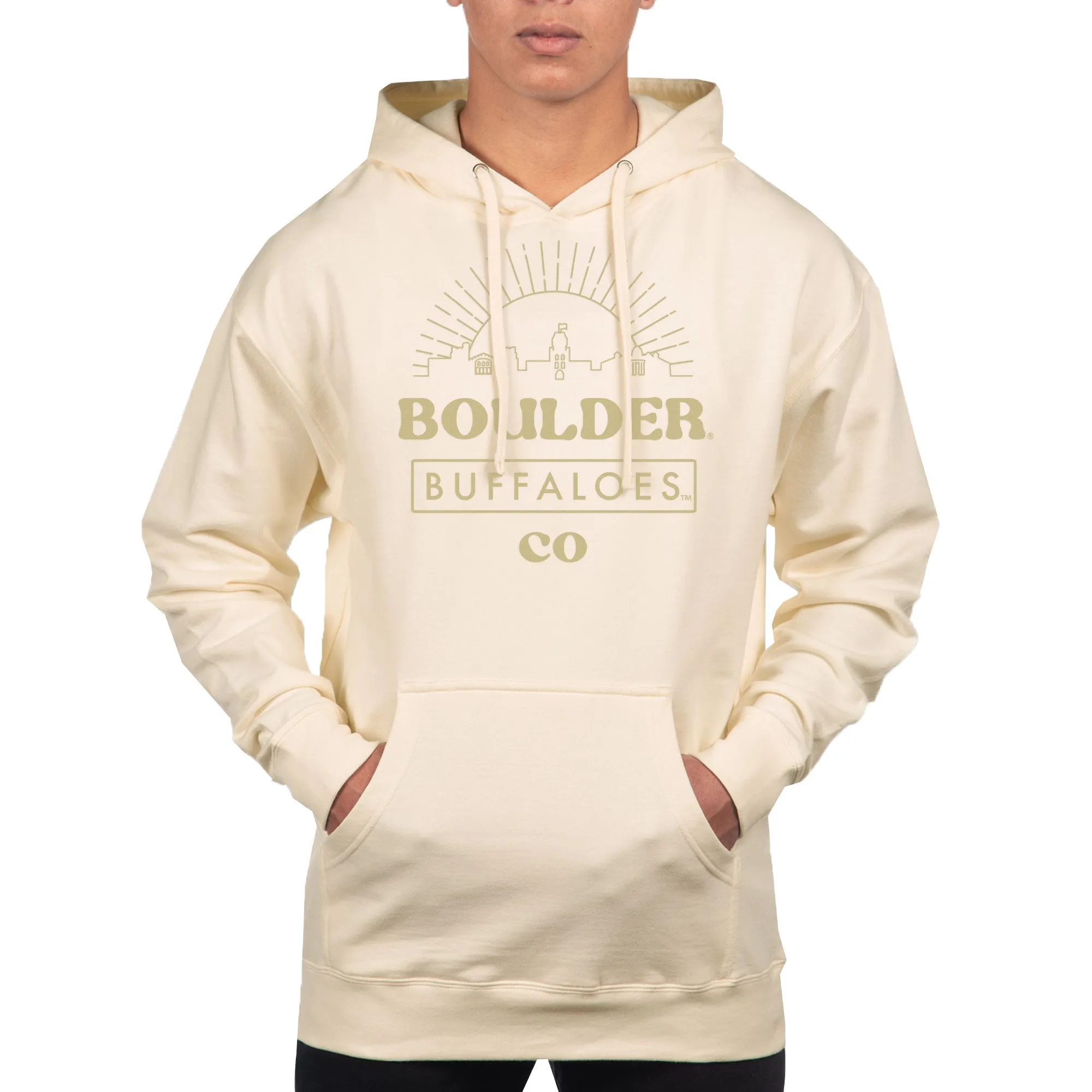 USCAPE University of Colorado Boulder Old School Hoodie, Bone