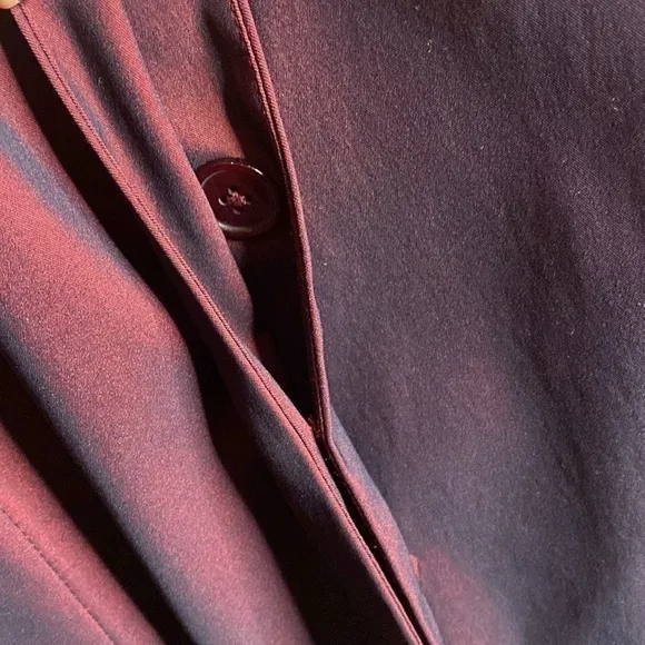 Venezia Jean's Brand Burgundy long Jacket trench Coat Sz 16