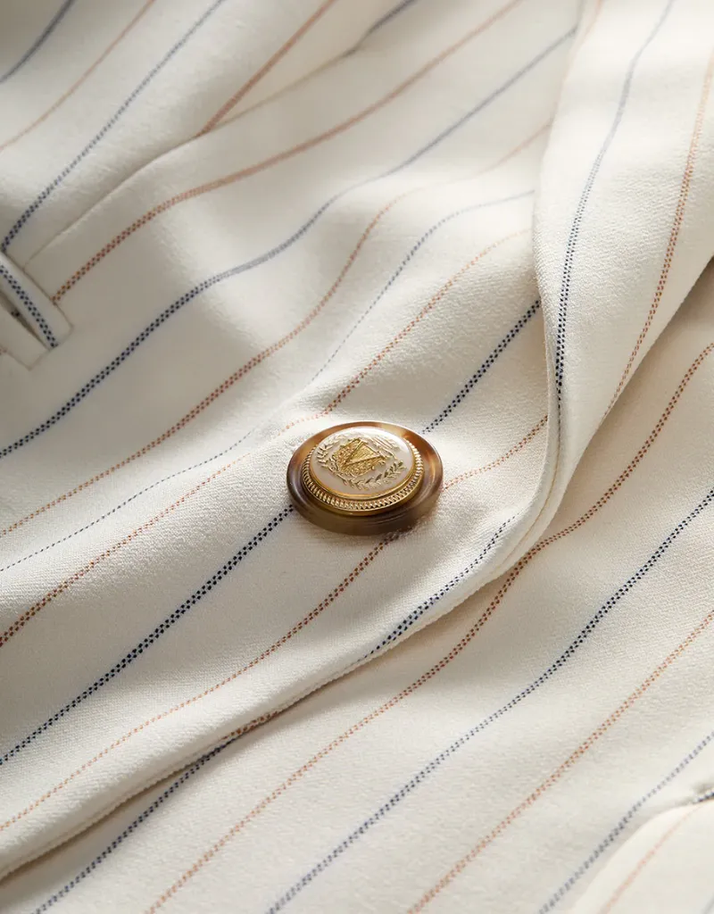 Veronica Beard Battista Pinestriped Dickey Jacket in Dove Multi