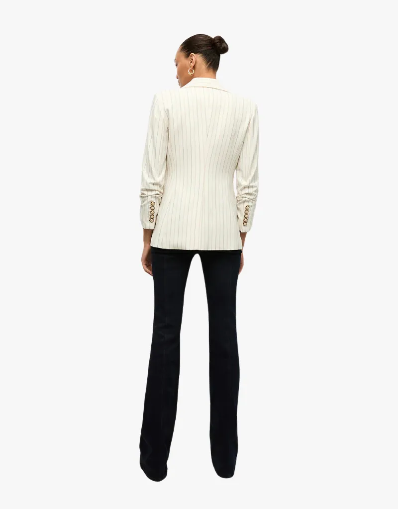 Veronica Beard Battista Pinestriped Dickey Jacket in Dove Multi
