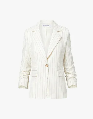 Veronica Beard Battista Pinestriped Dickey Jacket in Dove Multi