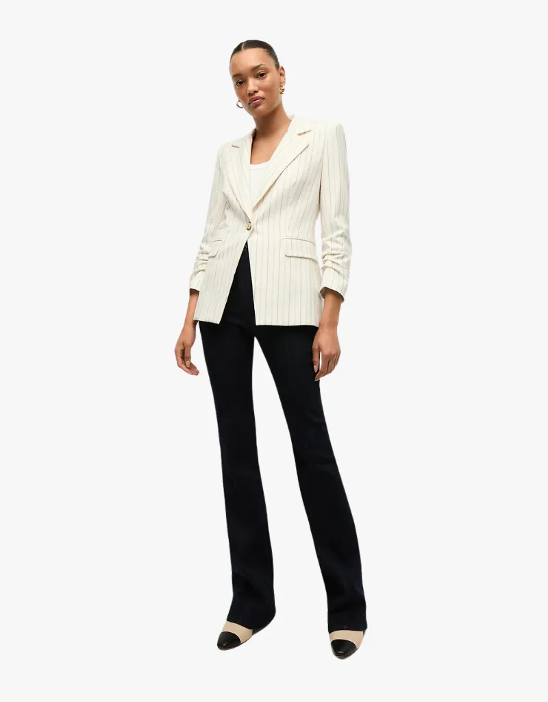 Veronica Beard Battista Pinestriped Dickey Jacket in Dove Multi