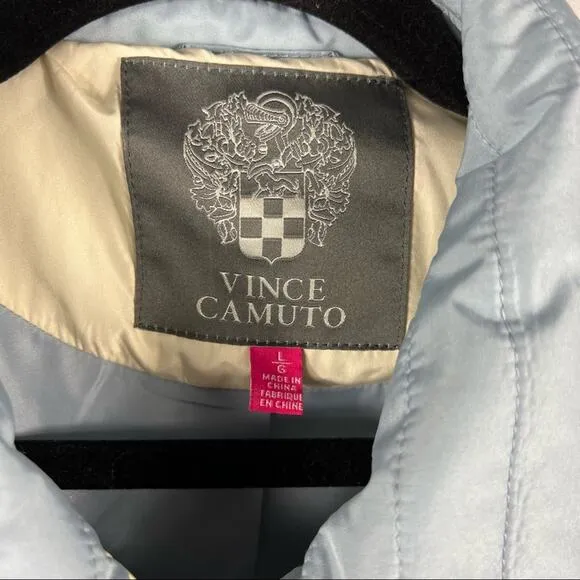 VINCE CAMUTO Dusty Blue Quilted Shirt Jacket NWT in Size Large