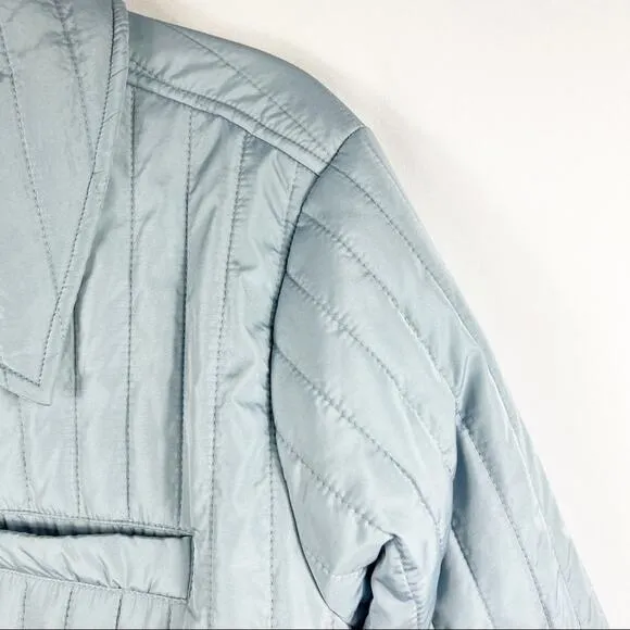 VINCE CAMUTO Dusty Blue Quilted Shirt Jacket NWT in Size Large