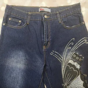 Vintage Cosmopolitan Jeanswear Beaded Butterfly Jeans, Women's 10